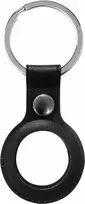 Wave Genuine Leather odinis dėklas su raktų pakabuku, Apple AirTag, juodas