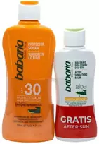 Babaria Aloe Apsauginis kremas nuo saulės SPF30, 200 ml Balzamas po deginimosi, 1 vnt.