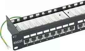 Komutacinė panelė 19'' 1U, EXCEL 100-013 (FTP, 6 kat., 24 portų, ekranuota, LSA)