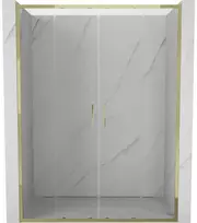 Dušo durys Mexen Exo, stumdomos, 130 cm, transparent/auksinis