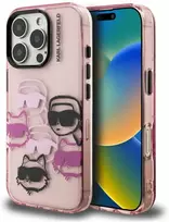 Dėklas Karl Lagerfeld IML Multi K&C Head Pattern skirtas iPhone 16 Pro rožinės spalvos