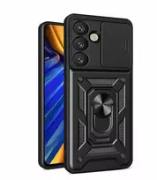 Hurtel Hybrid Armor Camshield dėklas su Stand and Camera dėklas skirtas Oppo F29 Pro 5G / A5 Pro 5G – juodos spalvos