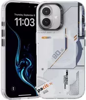 Benks Magnetic Mecha Series dėklas skirtas Apple iPhone 16 Plus baltos spalvos