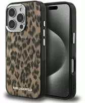 Karl Lagerfeld IML Leopard MagSafe dėklas Apple iPhone 16 Pro Max rudos spalvos
