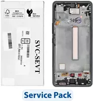 „ServicePack“ LCD ekranas SAMSUNG A53 5G A536B GH82-28024A juodas