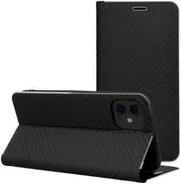 Dėklas Oem Flip case for iPhone 17 PRO MAX Luna Book Carbon juodas