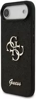Guess PU Fixed Glitter 4G Metal Logo dėklas skirtas Apple iPhone 17 Air juodos spalvos
