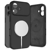 „Tech-Protect“ silikoninis „MagSafe“ dėklas, skirtas „iPhone 17“ – Juodas