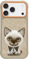 Nimmy Big Eyed Pet 2.0 Cat Dėklas skirtas Apple iPhone 17 Pro rusvai gelsvas