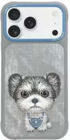 Dėklas Nimmy Big Eyed Pet 2.0 Dog skirtas Apple iPhone 17 pilkos spalvos