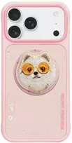 Dėklas Nimmy Glasses Cool Dog MagSafe skirtas Apple iPhone 17 rožinės spalvos
