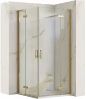 Dušo kabina REA Hugo Double, Brushed Gold, 80x80 cm