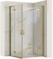 Dušo kabina REA Hugo Double, Brushed Gold, 90x90 cm
