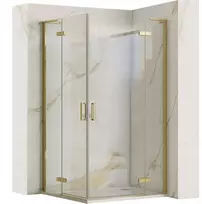 Dušo kabina REA Hugo Double, Brushed Gold, 100x100 cm