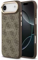 Guess PU Leather 4G Gold Frame MagSafe dėklas skirtas Apple iPhone 17 Air rudos spalvos
