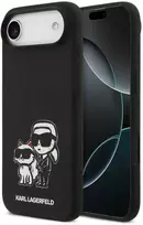 Karl Lagerfeld Liquid Silicone K&CH Sketch MagSafe dėklas skirtas Apple iPhone 17 Air juodos spalvos