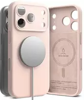 Dėklas Ringke iPhone 17 Pro Max Case Silicone Magnetic Rožinė Sand