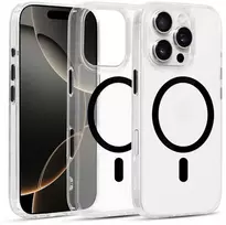 Topt Glossy Magsafe Clear Dėklas skirtas Apple iPhone 16 Pro Max juodos spalvos