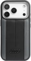 Dėklas Audi A6 Synthetic Leather MagSafe skirtas Apple iPhone 17 Pro juodos spalvos