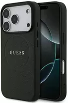 Guess Grained Ring MagSafe - dėklas skirtas Apple iPhone 17 Pro juodas
