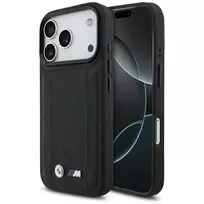 Dėklas BMW M Quilted Logo MagSafe skirtas Apple iPhone 17 Pro juodos spalvos