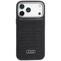 Dėklas Audi GT Synthetic Leather MagSafe Apple iPhone 17 Pro Max juodos spalvos