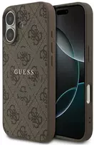 GUESS dėklas, skirtas IPHONE 17, suderinamas su „MagSafe GUHMP17SG4GFRW“ (PU 4G Ring Classic Logo), rudas