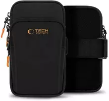 Dėklas Tech-Protect M7 Universal Sport Armband Case – juodos spalvos ir oranžinės spalvos