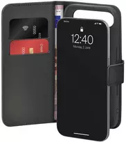 Puro Wallet Stand dėklas skirtas Apple iPhone 17 Air made of eco-leather, with a flap, wallet and stand function - juodos spalvos