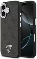 GUESS dėklas, skirtas IPHONE 17, suderinamas su MagSafe GUHMP17SP4TSRCMK (PU 4G su trikampio logotipu SL), juodas