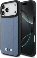 Dėklas BMW M Quilted Logo MagSafe skirtas Apple iPhone 17 Pro Max mėlynos spalvos