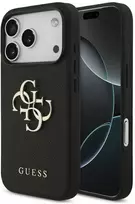 Original dėklas GUESS Grained Big 4G & Classic Logo skirtas Apple iPhone 17 Pro juodos spalvos