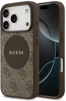 Original dėklas GUESS 4G Circle Classic Logo MagSafe skirtas Apple iPhone 17 Pro rudos spalvos