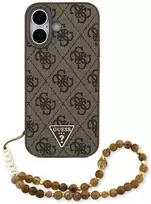 Original dėklas GUESS 4G Strap Triangle Logo MagSafe skirtas Apple iPhone 17 rudos spalvos