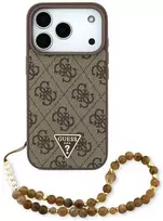 Original dėklas GUESS 4G Strap Triangle Logo MagSafe skirtas Apple iPhone 17 Pro rudos spalvos