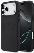 Original dėklas MERCEDES Leather Vintage Logo MagSafe skirtas Apple iPhone 17 Pro Max juodos spalvos