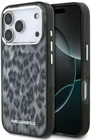 Karl Lagerfeld IML Leopard Pattern MagSafe dėklas skirtas Apple iPhone 17 Pro juodos spalvos