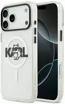 Dėklas Original Pouch Karl Lagerfeld IML Choupette Sketch Logo Magsafe skirtas Apple iPhone 17 skaidrus