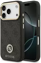 GUESS dėklas, skirtas IPHONE 17 Pro, suderinamas su MagSafe GUHMP17LP4GRMDEK (PU W/ 4G Strass Logo) juodas