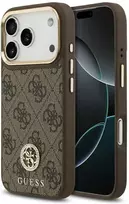 GUESS dėklas, skirtas IPHONE 17 Pro, suderinamas su MagSafe GUHMP17LP4GRMDEW (PU su 4G Strass logotipu), ruda