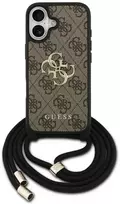 Original dėklas GUESS 4G Big Logo Cord Stap Crossbody skirtas Apple iPhone 17 rudos spalvos