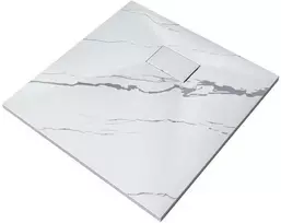 Kvadratinis dušo padėklas Besco Vexo Marble, 80 x 80 cm