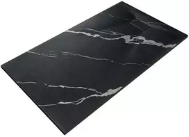 Stačiakampis dušo padėklas Besco Vexo Marble Juodas, 120 x 90 cm