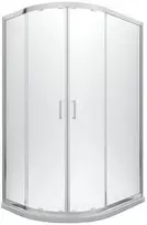 Pusapvalė asimetrinė dušo kabina Besco Modern, 100 x 80 x 190 cm, matinis stiklas