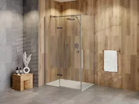 Dušo kabina Besco Pixa Gun Metal, 100 x 80 x 195 cm, kairė