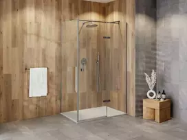 Dušo kabina Besco Pixa Gun Metal, 120 x 80 x 195 cm, dešinė