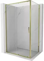 Dušo kabina Mexen Exo, stumdomos durys, 105 x 85 cm, transparent/auksinis