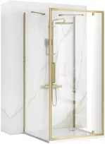 Dušo kabina REA Rapid Swing II, Brushed Gold, 100x80 cm