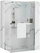 Walk-in dušo sienelė Rea Aero N Evo su lentynėle/kabykla, 80 cm