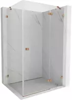 Dušo kabina Mexen Lunar, dešinė, 95 x 90 cm, transparent/brushed copper